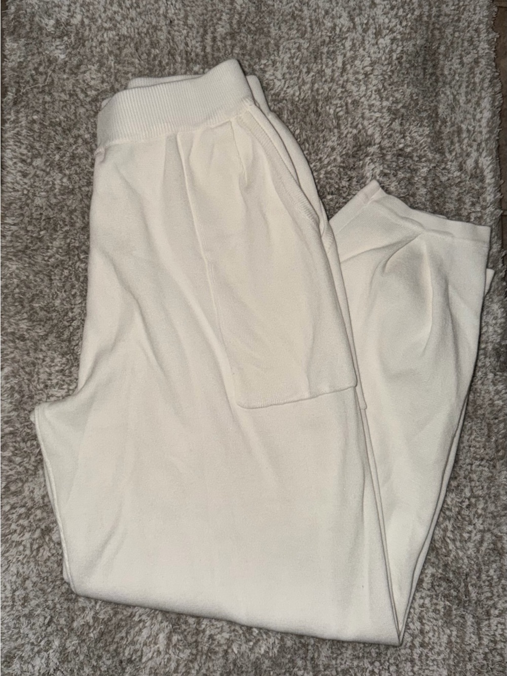 Women's Cream Jogger Pants - Soft Pull-On Lounge Sweatpants